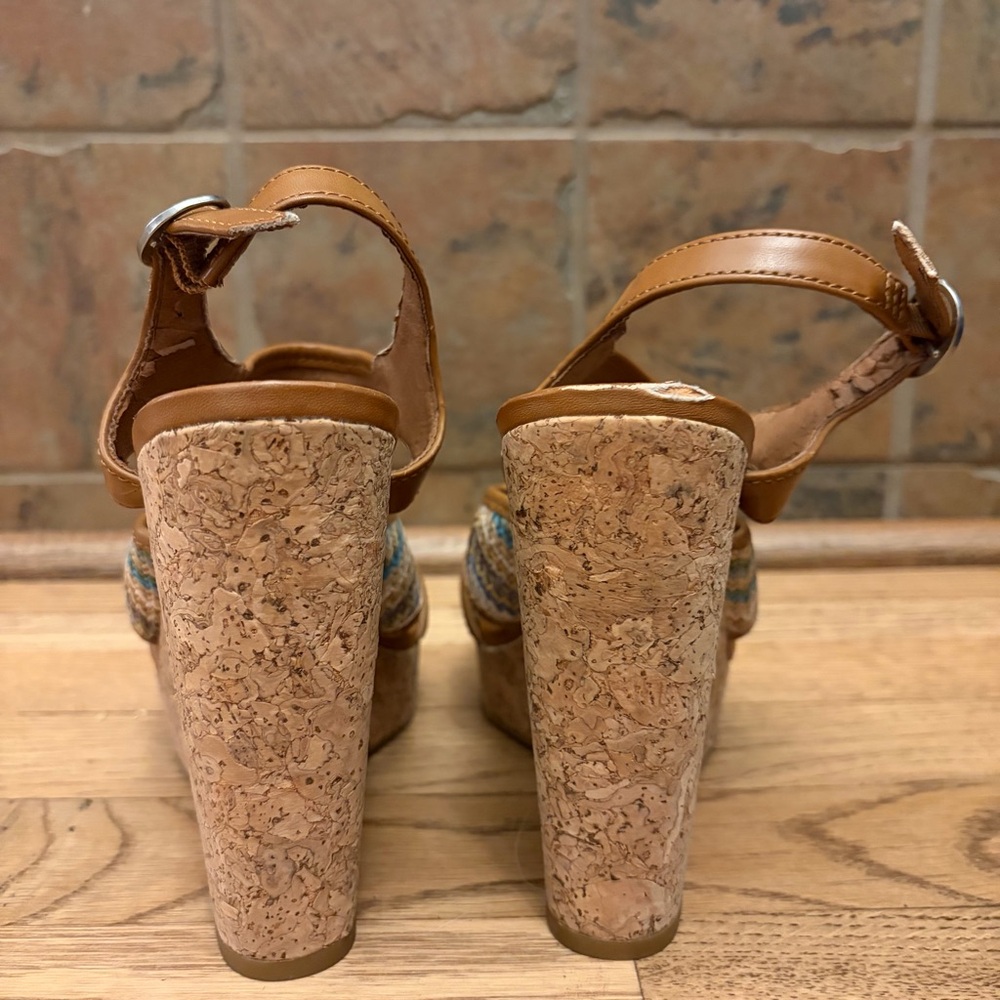 Lucky Brand Riedel 2 Shoes Multicolor Platform Cork Wedge - Picture 4 of 9
